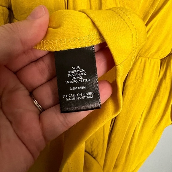 Torrid maxi rayon slub surplice wrap dress in yellow - Picture 4 of 9